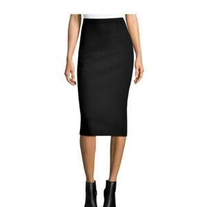 Hazel brand black neoprene / scuba pencil skirt - size L